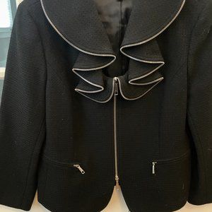 Lafayette 148 Black Wool Jacket with Zipper detail size 12